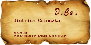 Dietrich Csinszka névjegykártya
